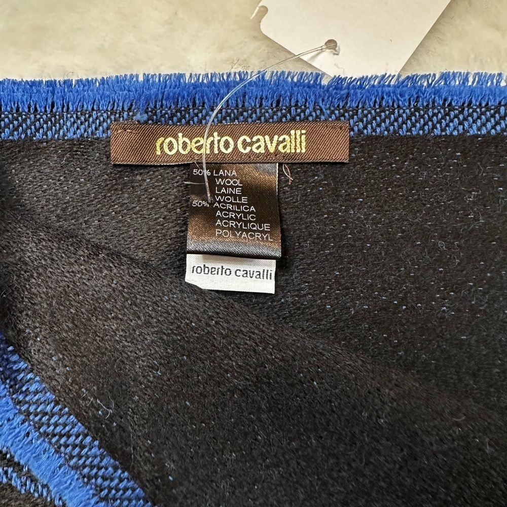 Roberto Cavalli Black and Blue Women's scarfs - Picture 6 of 6